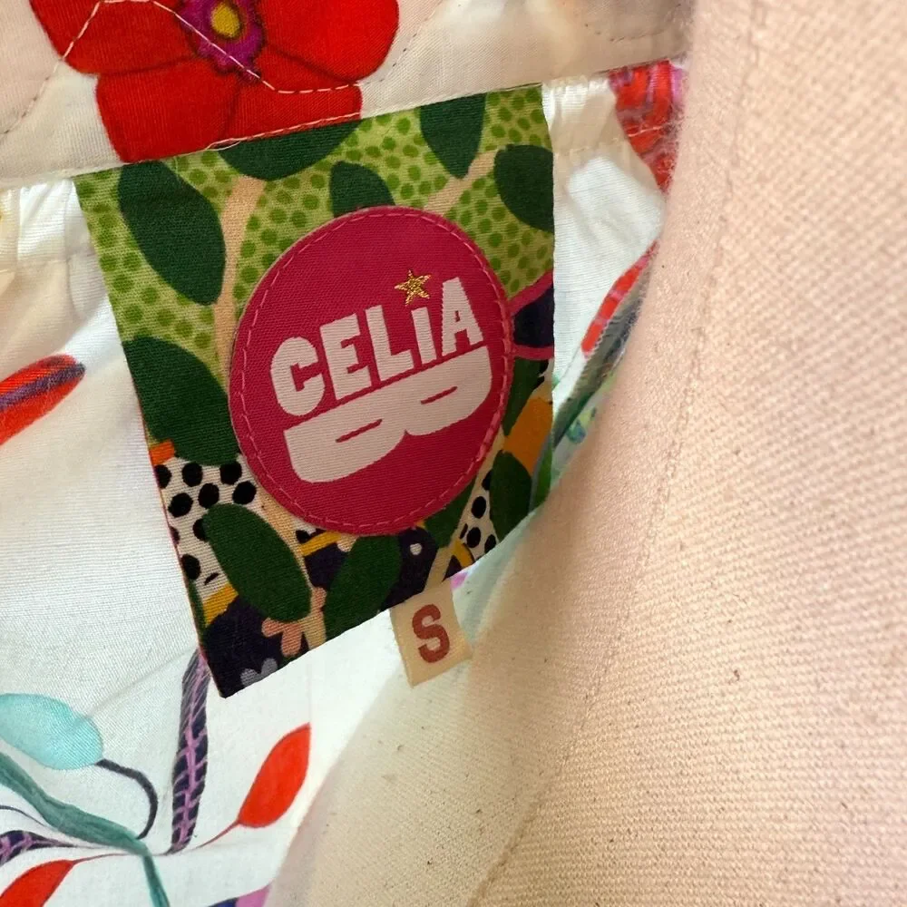 Celia B | Jade Dress | tropical floral print tiered maxi skirt trim | Sz S - Picture 10 of 14